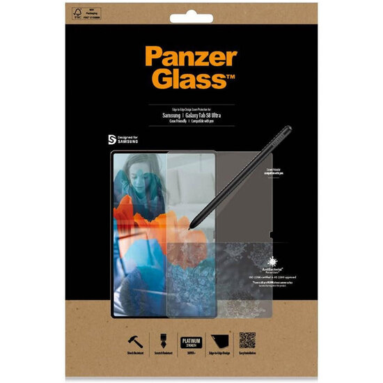 PanzerGlass - Screenprotector voor Samsung Galaxy Tab S9 Ultra / S8 Ultra - Transparent