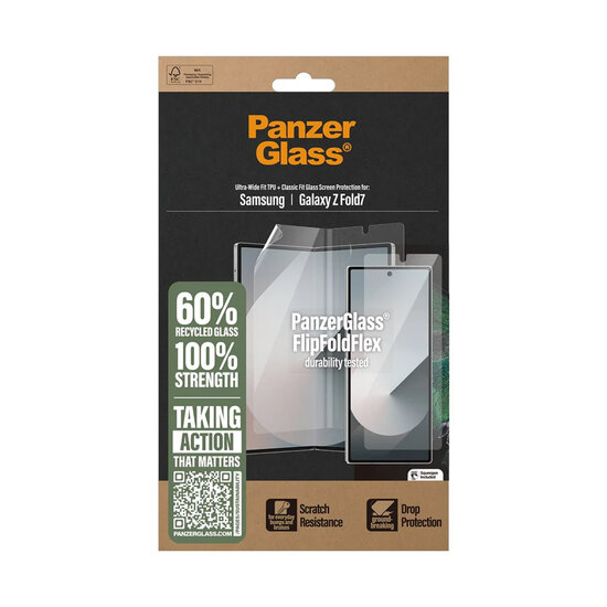 PanzerGlass - Screenprotector Glass &amp; Film voor Samsung Galaxy Z Fold 7 - Transparent