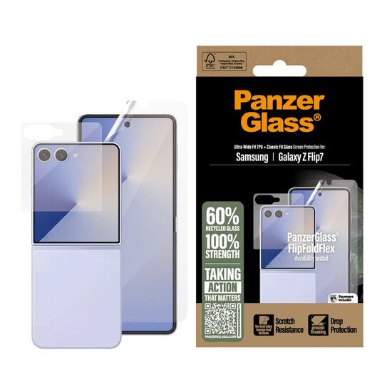 PanzerGlass - Screenprotector Glass &amp; Film voor Samsung Galaxy Z Flip 7 - Transparent