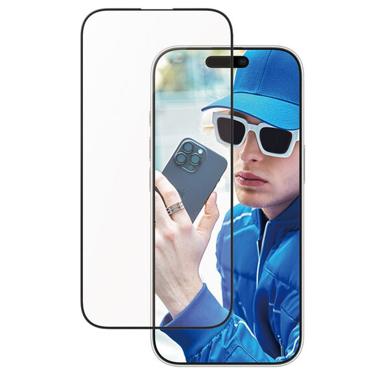 PanzerGlass - Screenprotector Aluminium Frame Ultra Wide Fit met applicator voor Apple iPhone 16 Pro - Transparent