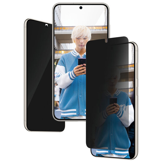 PanzerGlass - Privacy Ultra-Wide Fit Anti-Bacterial Screenprotector incl. applicator voor Samsung Galaxy S24 - Transparent