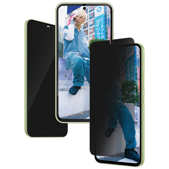 PanzerGlass - Privacy Ultra-Wide Fit Anti-Bacterial Screenprotector incl. applicator voor Samsung Galaxy A55 - Transparent