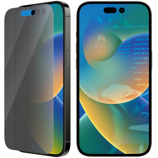 PanzerGlass - Privacy Anti-Bacterial Screenprotector voor Apple iPhone 14 Pro - Transparent