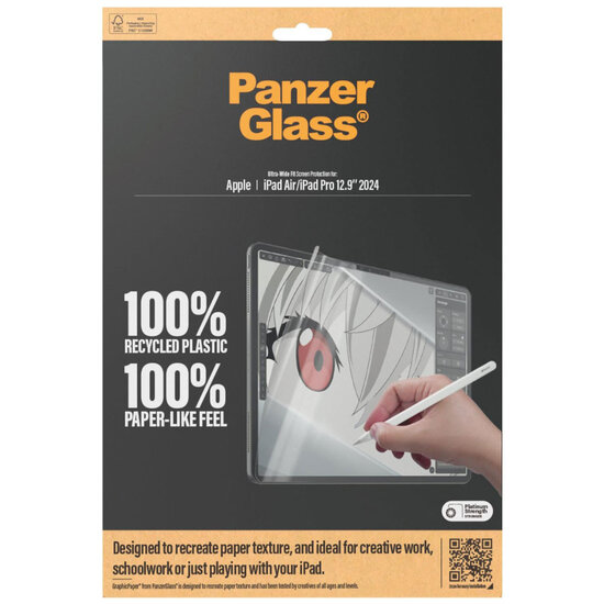 PanzerGlass - GraphicPaper Ultra-Wide Fit Screenprotector voor Apple iPad Pro 13 (2024) M4 / Air 13 inch (2025) M3 / (2024) M2 - Transparent