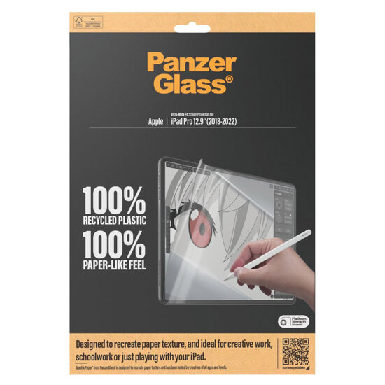PanzerGlass - GraphicPaper Ultra-Wide Fit Screenprotector voor Apple iPad Pro 12.9 (2018/2020/2021/2022) - Transparent
