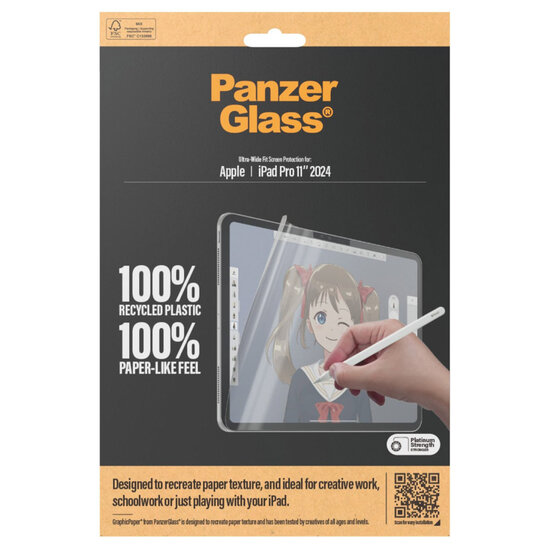 PanzerGlass - GraphicPaper Ultra-Wide Fit Screenprotector voor Apple iPad Pro 11 (2024) M4 - Transparent