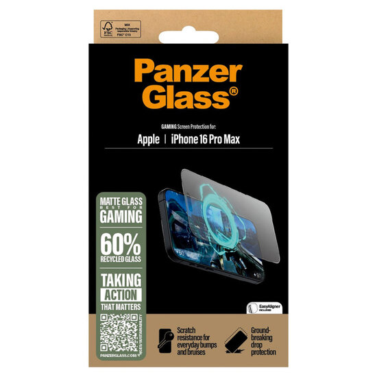 PanzerGlass - EyeScreenprotector Ultra Wide Fit met applicator voor Apple iPhone 16 Pro Max - Transparent