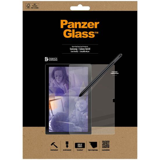PanzerGlass - Case Friendly Screenprotector voor Samsung Galaxy Tab A8 - Transparent