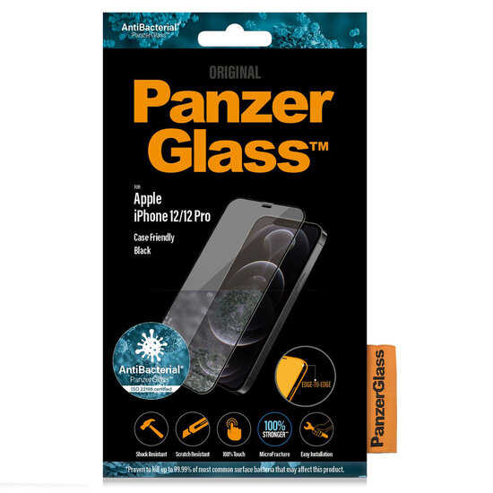 PanzerGlass - Case Friendly Screenprotector voor Apple iPhone 12 (Pro) - Black