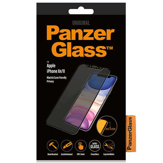 PanzerGlass - Case Friendly Privacy Anti-Bacterial Screenprotector voor Apple iPhone 11 / Apple iPhone Xr - Transparent
