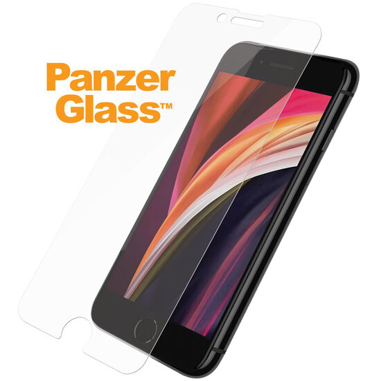 PanzerGlass - Anti-Bacterial Screenprotector voor Apple iPhone SE (2022 / 2020) / 8 /7 / 6(s) - Transparent