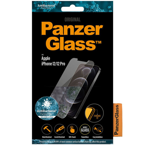 PanzerGlass - Anti-Bacterial Screenprotector voor Apple iPhone 12 (Pro) - Transparent