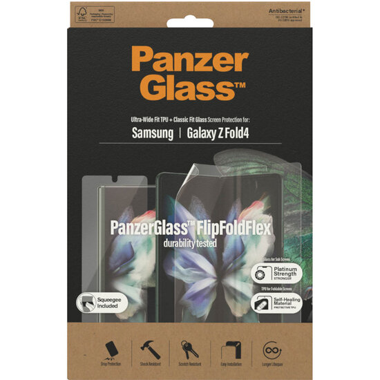 PanzerGlass - Anti-Bacterial Case Friendly Screenprotector voor Samsung Galaxy Z Fold 4 - Transparent