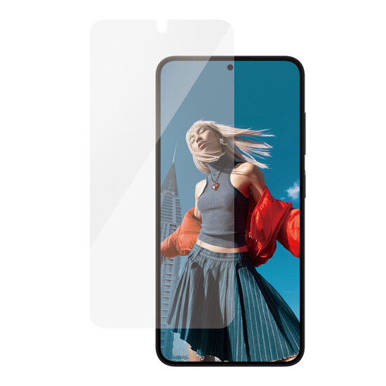 PanzerGlass - All-in-One Ultra-Wide Fit Anti-Bacterial Screenprotector voor Samsung Galaxy S25 - Transparent