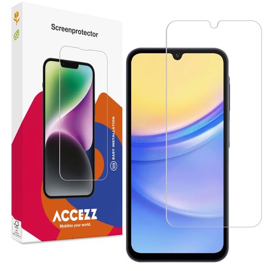 Accezz - Tempered Glass Screenprotector voor Samsung Galaxy A15 (5G/4G) - Transparent