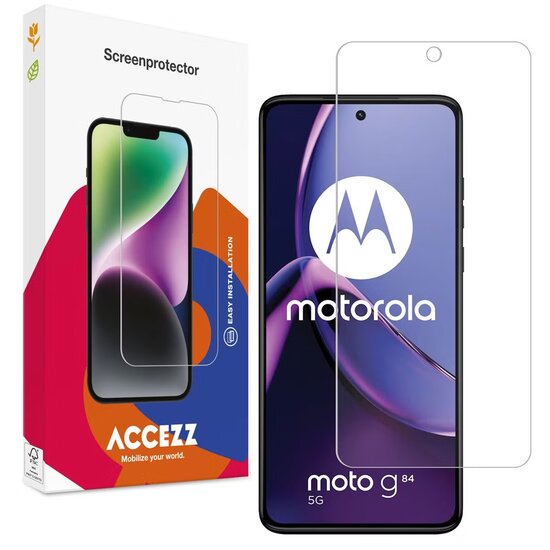 Accezz - Tempered Glass Screenprotector voor Motorola Moto G84 - Transparent