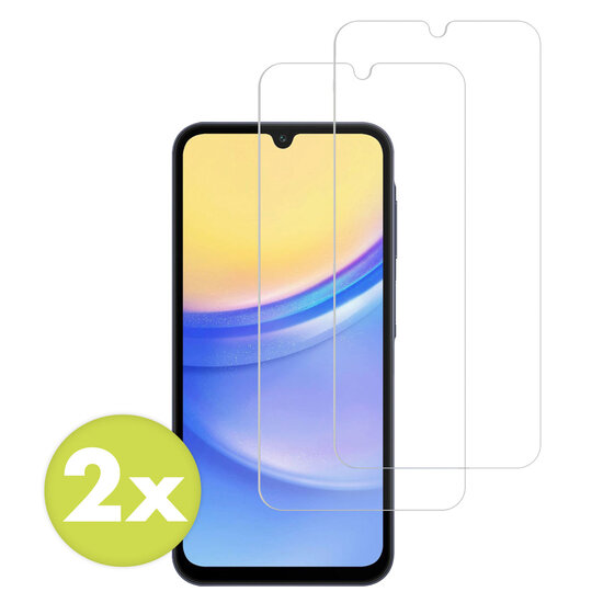 Accezz - Tempered Glass Screenprotector 2-pack voor Samsung Galaxy A15 (5G/4G) - Transparent