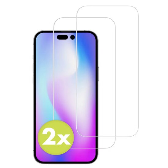Accezz - Tempered Glass Screenprotector 2-pack voor Apple iPhone 14 Pro - Transparent