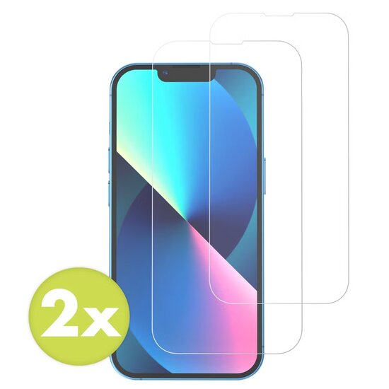 Accezz - Tempered Glass Screenprotector 2-pack voor Apple iPhone 13 Mini - Transparent