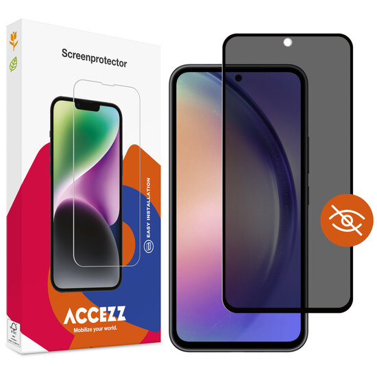 Accezz - Tempered Glass Privacy Screenprotector voor Samsung Galaxy A54 (5G) / S23 FE - Transparent