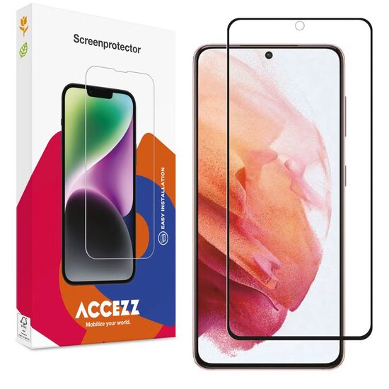 Accezz - Tempered Glass Full Cover Screenprotector voor Samsung Galaxy S21 - Transparent