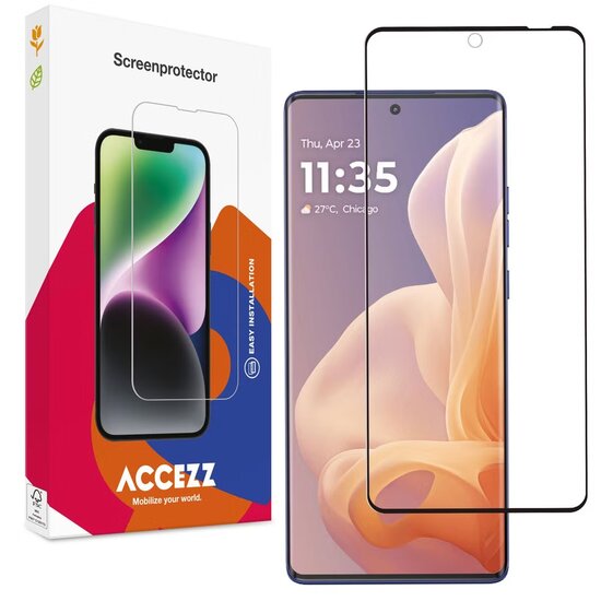 Accezz - Tempered Glass Full Cover Screenprotector voor Motorola Moto G85 - Transparent