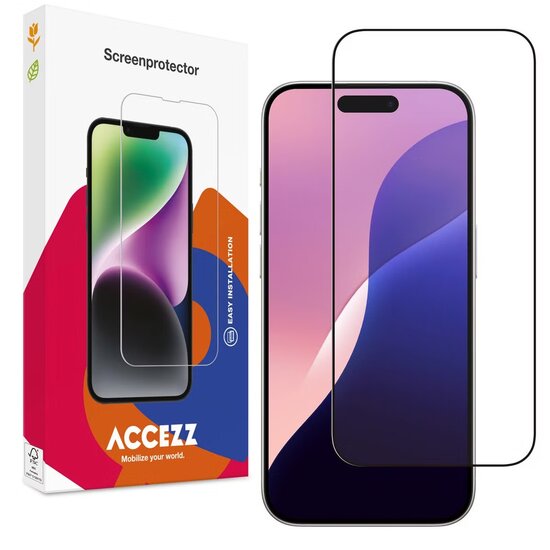 Accezz - Tempered Glass Full Cover Screenprotector voor Apple iPhone 16 Pro Max / 17 Pro Max - Transparent