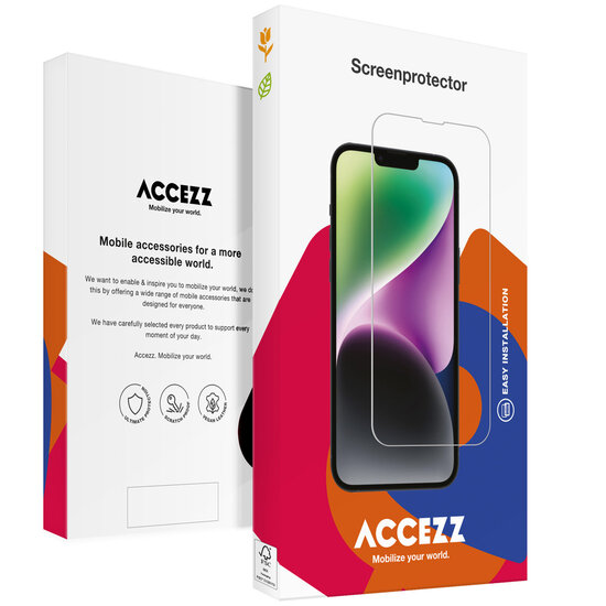 Accezz - Tempered Glass Full Cover Screenprotector voor Apple iPhone 14 Pro Max / 15 Plus / 16 Plus - Transparent