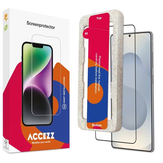 Accezz - Tempered Glass Full Cover Screenprotector met applicator voor Samsung Galaxy S25 Edge - Transparent