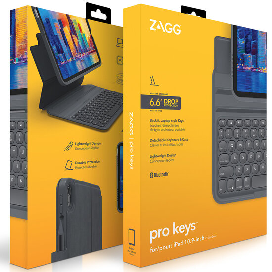 ZAGG - Pro Keys Keyboard Bookcase voor Apple iPad 11 (2025) 11 inch A16 / iPad 10 (2022) 10.9 inch - Black Grey
