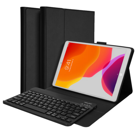 Accezz - QWERTY Bluetooth Keyboard Bookcase voor Apple iPad 9 (2021) 10.2 inch / iPad 8 (2020) 10.2 inch / iPad 7 (2019) 10.2 inch - Black
