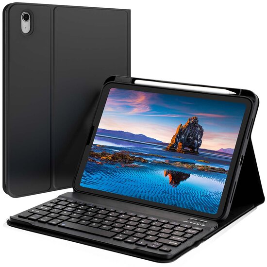 Accezz - QWERTY Bluetooth Keyboard Bookcase voor Apple iPad 11 (2025) 11 inch A16 / iPad 10 (2022) 10.9 inch - Black