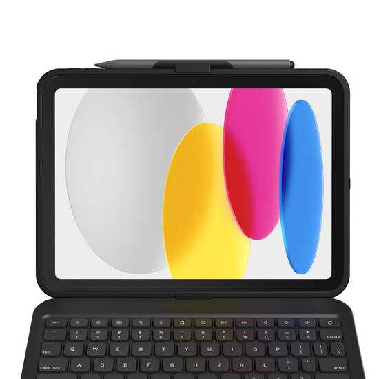 ZAGG - Tough Keys QWERTZ Keyboard Bookcase voor Apple iPad 11 (2025) 11 inch A16 / iPad 10 (2022) 10.9 inch - Black