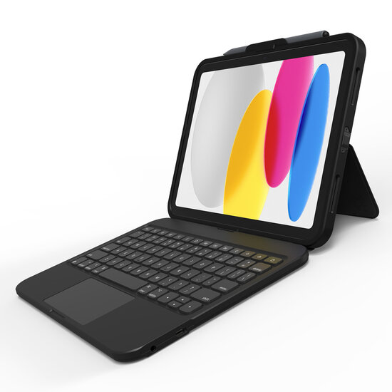 ZAGG - Tough Keys QWERTY Keyboard Bookcase voor Apple iPad 11 (2025) 11 inch A16 / iPad 10 (2022) 10.9 inch - Black