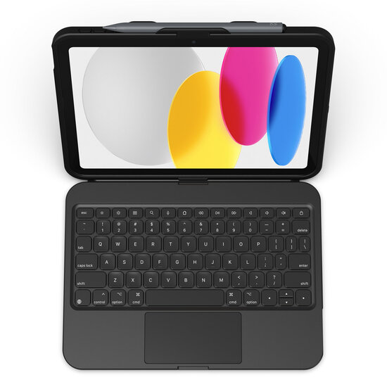 ZAGG - Tough Keys AZERTY Keyboard Bookcase voor Apple iPad 11 (2025) 11 inch A16 / iPad 10 (2022) 10.9 inch - Black
