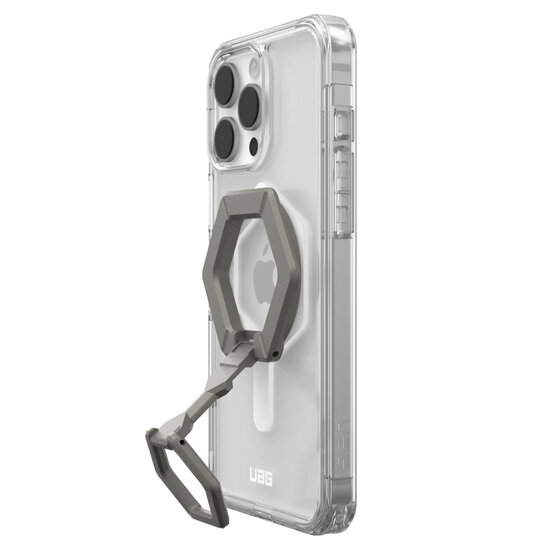 UAG - Plyo Pro backcover + Magnetic Ring Stand voor Apple iPhone 16 Pro Max - Ice White Titanium