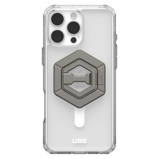 UAG - Plyo Pro backcover + Magnetic Ring Stand voor Apple iPhone 16 Pro Max - Ice White Titanium