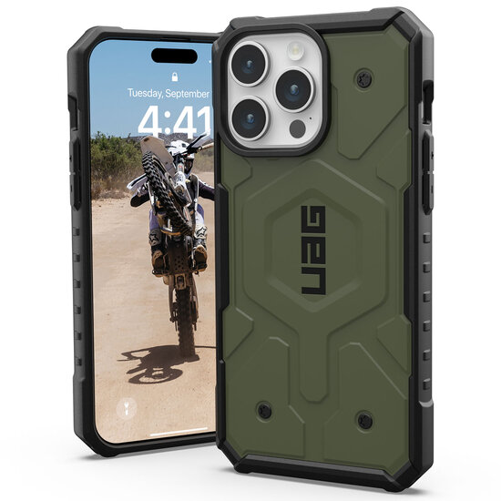 UAG - Pathfinder Backcover MagSafe voor Apple iPhone 15 Pro Max - Olive Drab