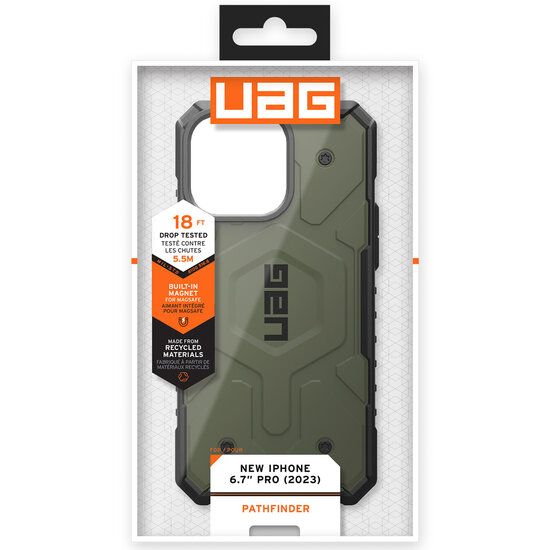 UAG - Pathfinder Backcover MagSafe voor Apple iPhone 15 Pro Max - Olive Drab