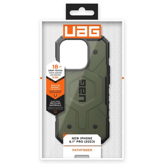 UAG - Pathfinder Backcover MagSafe voor Apple iPhone 15 Pro - Olive Drab
