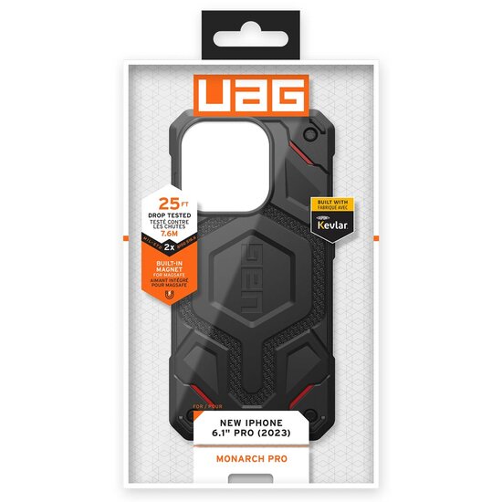 UAG - Monarch Pro Backcover voor Apple iPhone 15 Pro - Kevlar Black
