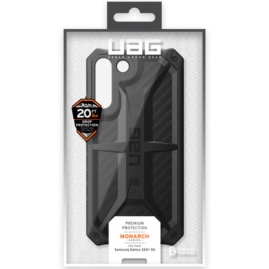 UAG - Monarch Backcover voor Samsung Galaxy S22 Plus - Carbon Fiber