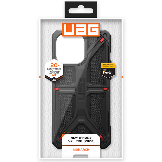 UAG - Monarch Backcover voor Apple iPhone 15 Pro Max - Kevlar Black