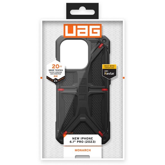UAG - Monarch Backcover voor Apple iPhone 15 Pro - Kevlar Black