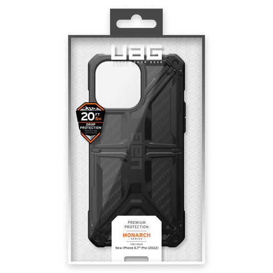 UAG - Monarch Backcover voor Apple iPhone 14 Pro Max - Carbon Fiber