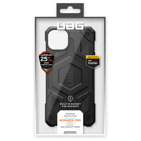UAG - Monarch Backcover MagSafe voor Apple iPhone 14 Plus - Kevlar Black