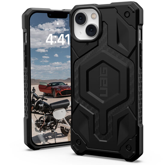 UAG - Monarch Backcover MagSafe voor Apple iPhone 14 Plus - Carbon Fiber