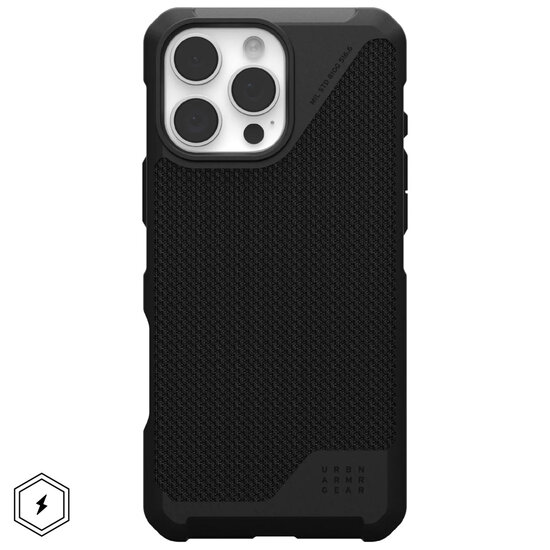 UAG - Metropolis LT MagSafe Backcover voor Apple iPhone 16 Pro Max - Kevlar Black