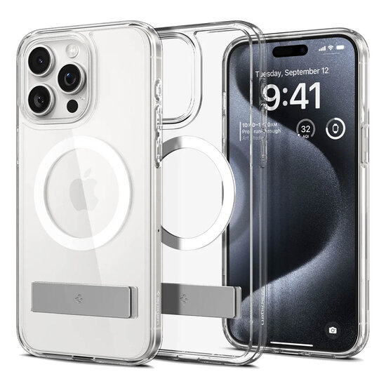Spigen - Ultra Hybrid S MagSafe voor Apple iPhone 15 Pro Max - Transparent