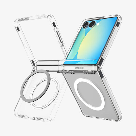 Spigen - Ultra Hybrid Pro MagFit Backcover voor Samsung Galaxy Z Flip 7 - Clear White